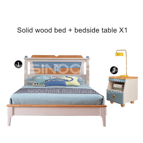 JFD-525 bedroom modern solid wood frame foam mattress children bed